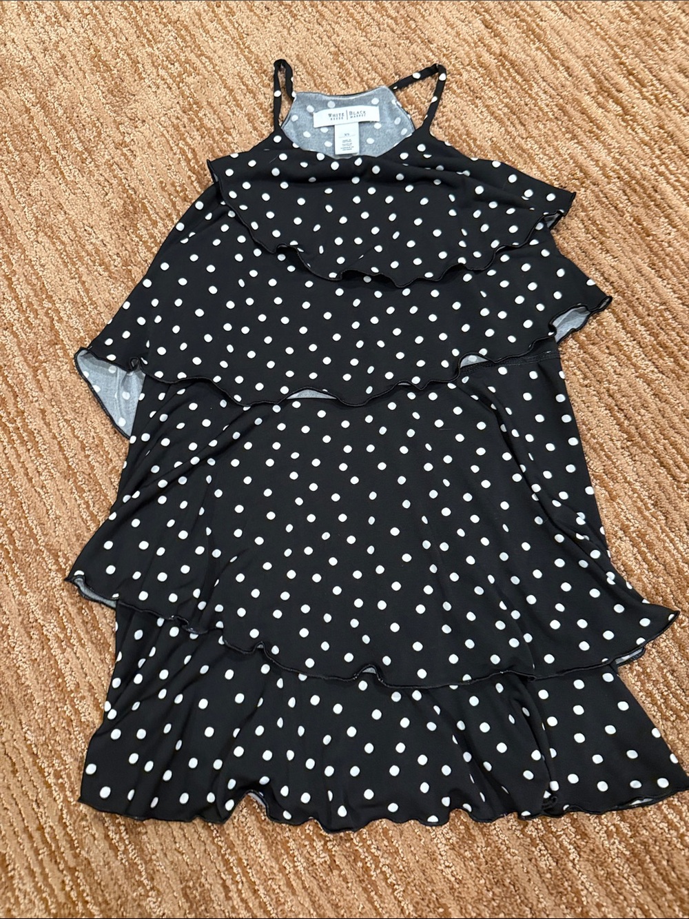 Sweet Heart Rose Black and White Polka Dot Tiered Ruffle Dress